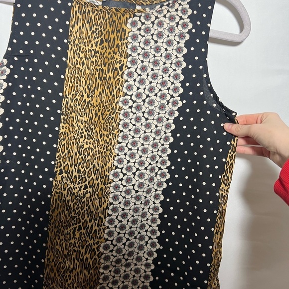 Premise Women’s Multicolor Cheetah, Polkadot & Floral Sheer Top - Picture 3 of 5